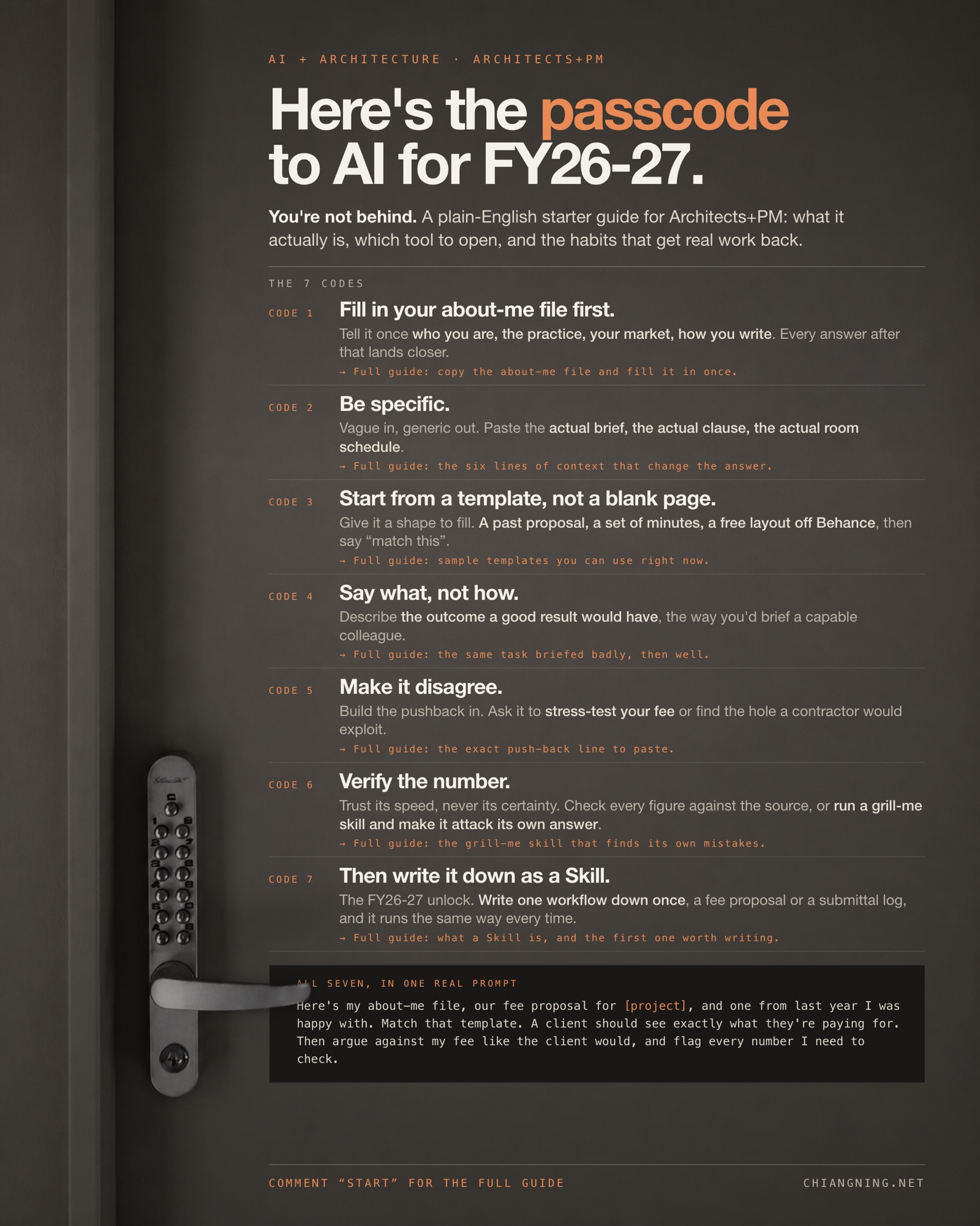 Poster: here is the passcode to AI for FY26-27, the seven codes