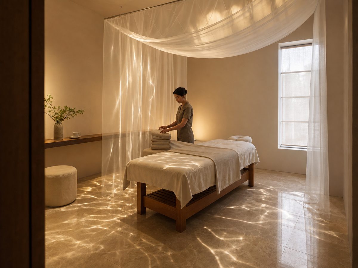 Shot 07 — Repose · Massage Room