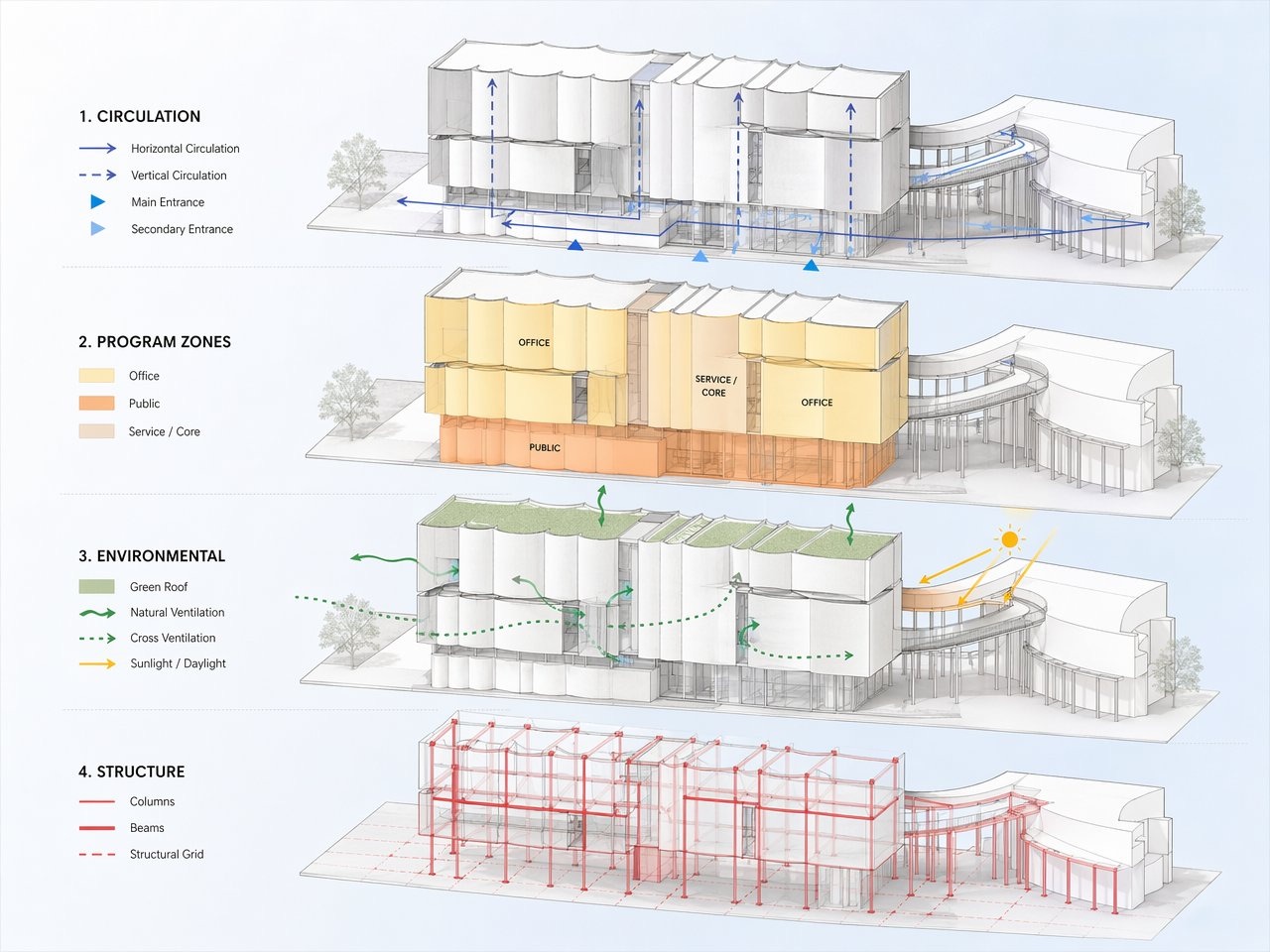 Four-tier diagrammatic architectural analysis
