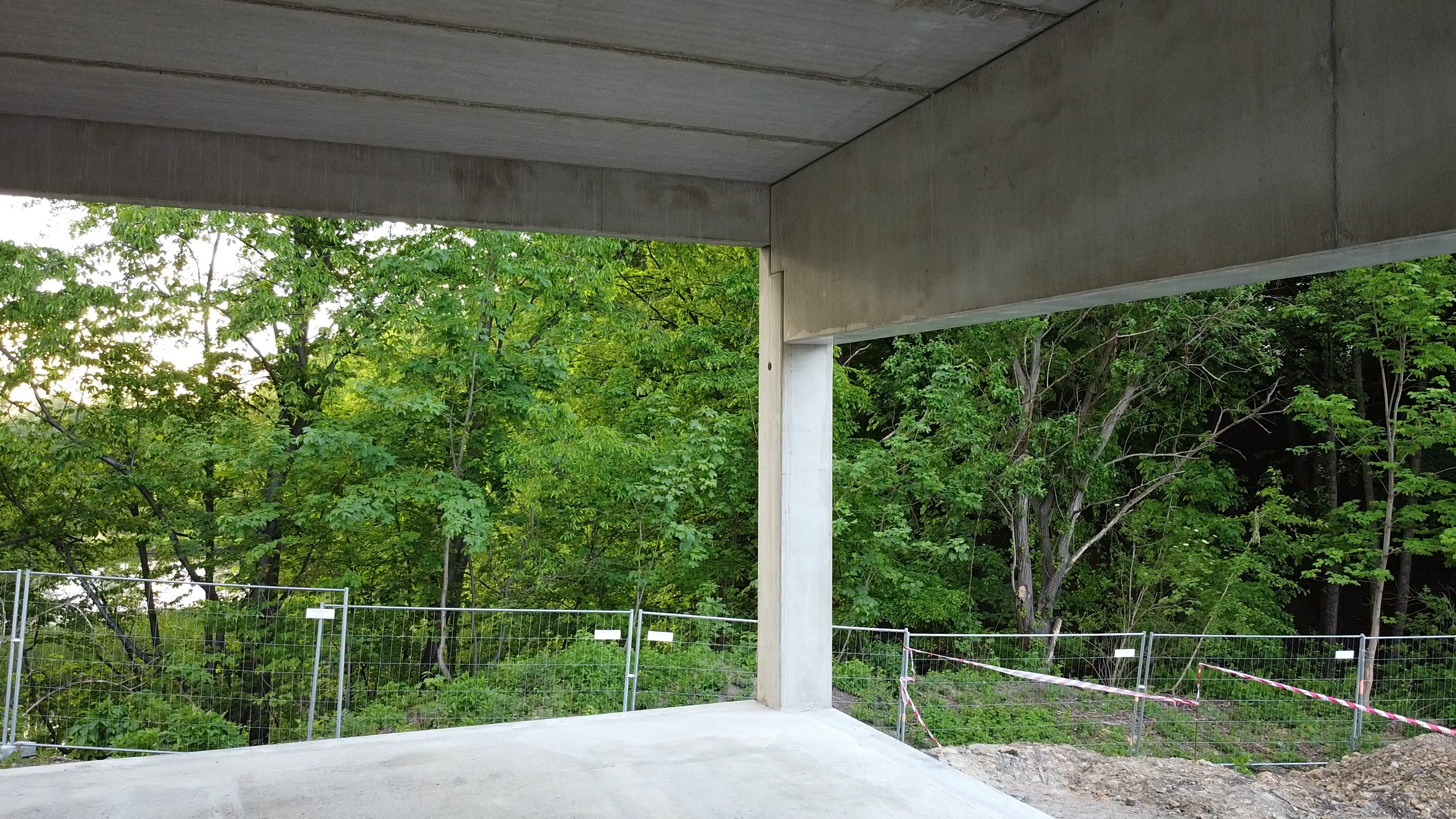 Construction footage at the balcony