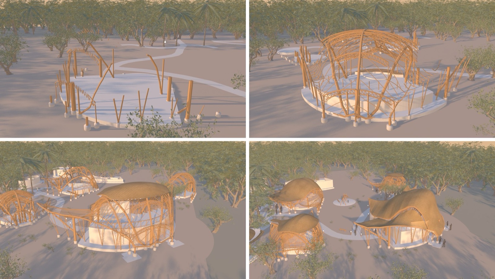 4 frames of the growth sequence